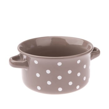 Bol din ceramică cu buline dakls, 560 ml, gri