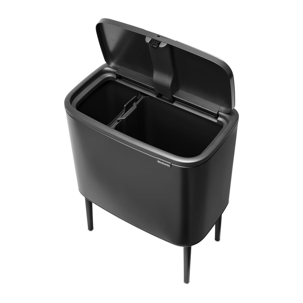 Coș de gunoi gri închis de reciclat/cu senzori de atingere din oțel 34 l Bo Touch Bin – Brabantia