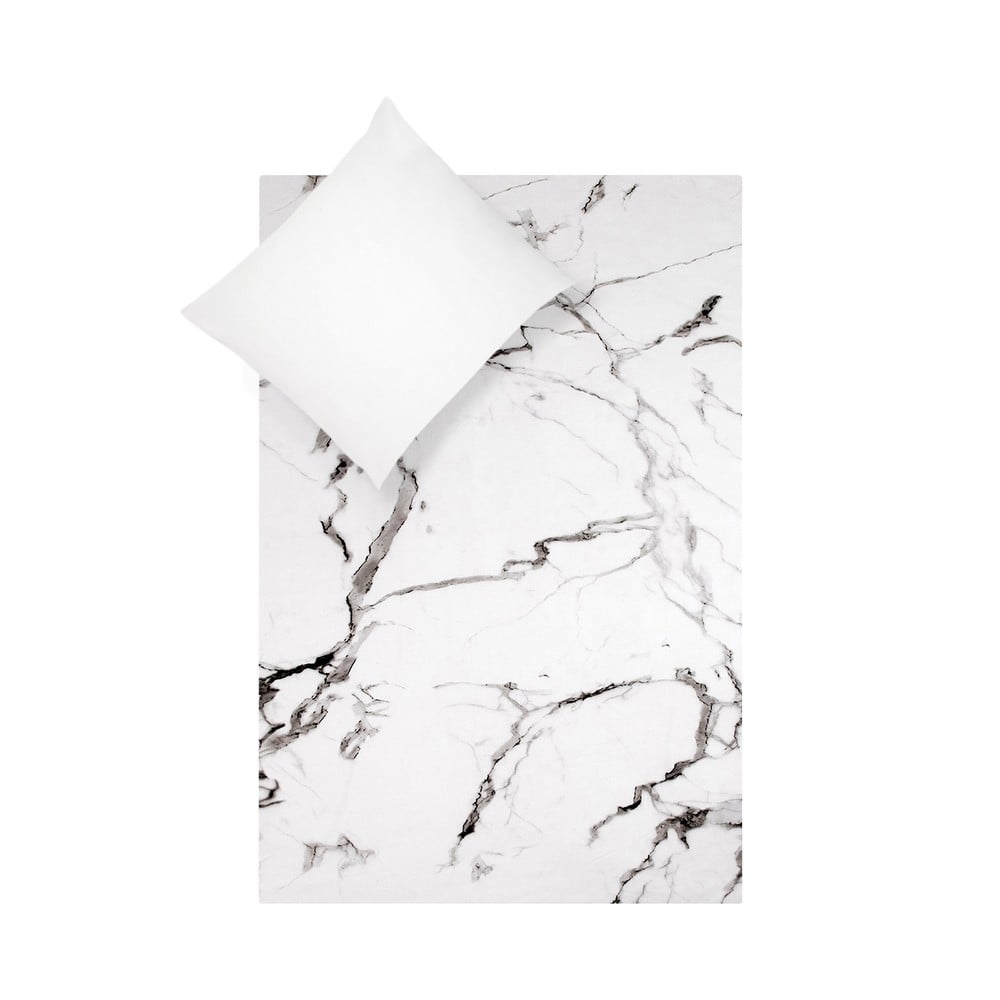 Lenjerie de pat din bumbac Westwing Collection Malin, 140 x 200 cm, alb-negru 140 imagine noua