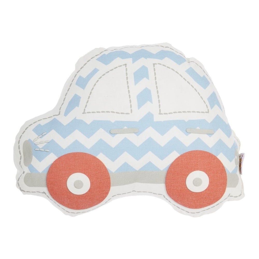 Pernă din amestec de bumbac pentru copii Mike & Co. NEW YORK Pillow Toy Car, 32 x 25 cm, albastru – roșu bonami.ro imagine 2022