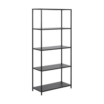 Bibliotecă metalică cu 4 rafturi actona newcastle, lățime 69,5 cm, negru