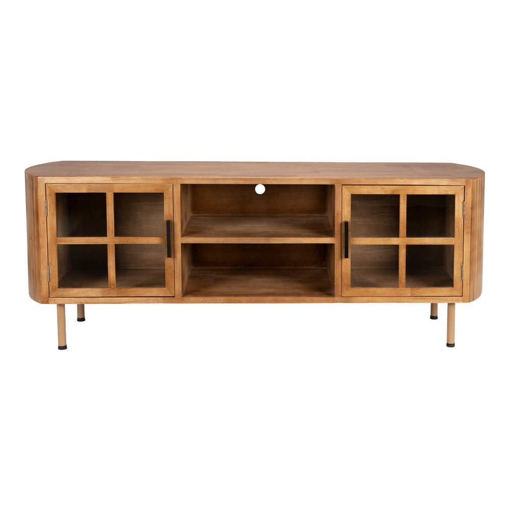 Comodă TV în culoare naturală din lemn de arbore de cauciuc 150x55x38 cm Yaz – White Label