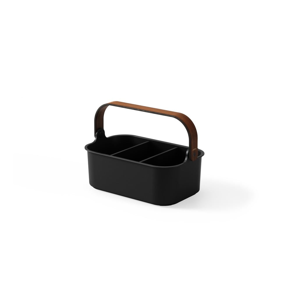 Organizator de baie negru din plastic reciclat Bellwood – Umbra