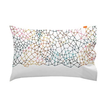 Set 2 fețe de pernă din bumbac blanc net, 50 x 75 cm