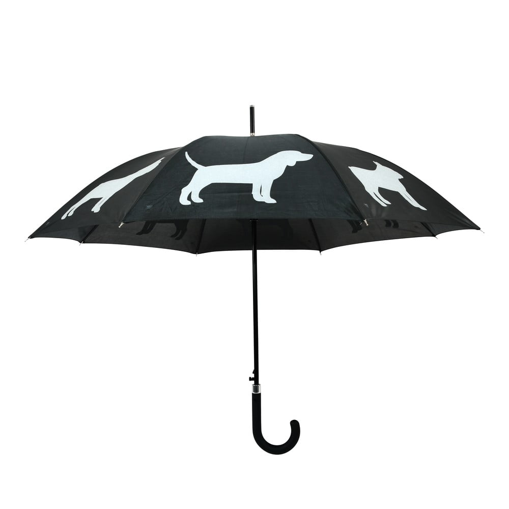 Umbrelă cu elemente reflectorizante Esschert Design Dog, alb – negru Accesorii