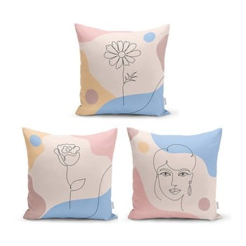 Set 3 fețe de pernă decorative minimalist cushion covers minimalist, 45 x 45 cm