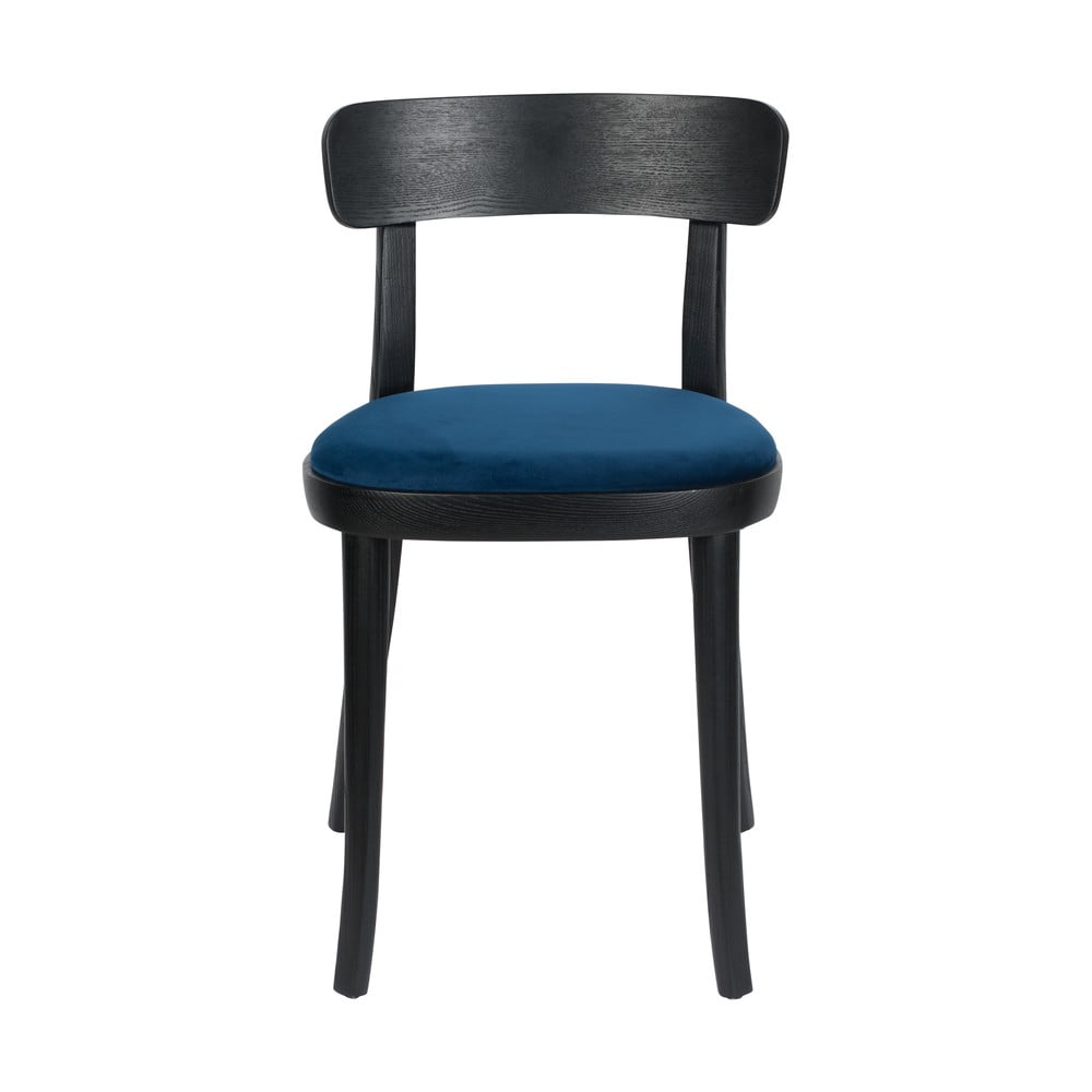 Set 2 scaune cu șezut albastru Dutchbone Brandon, negru bonami.ro