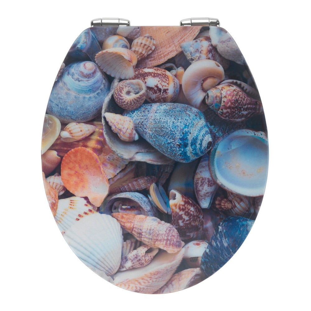 Poza Capac WC din lemn 3D Wenko Sea Shell, 44,5 x 38 cm
