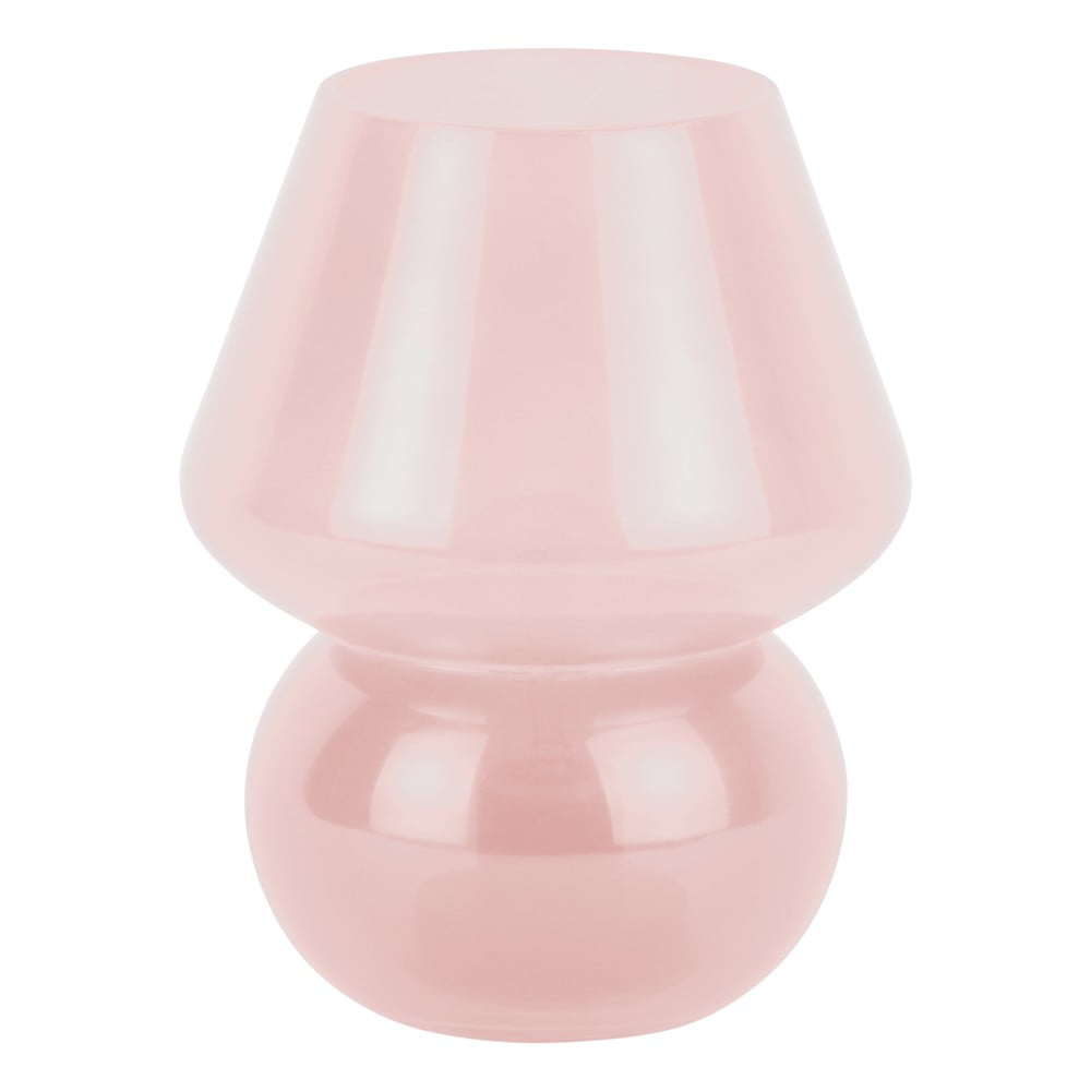 Veioză roz-deschis LED cu abajur din sticlă (înălțime 20 cm) Vintage – Leitmotiv