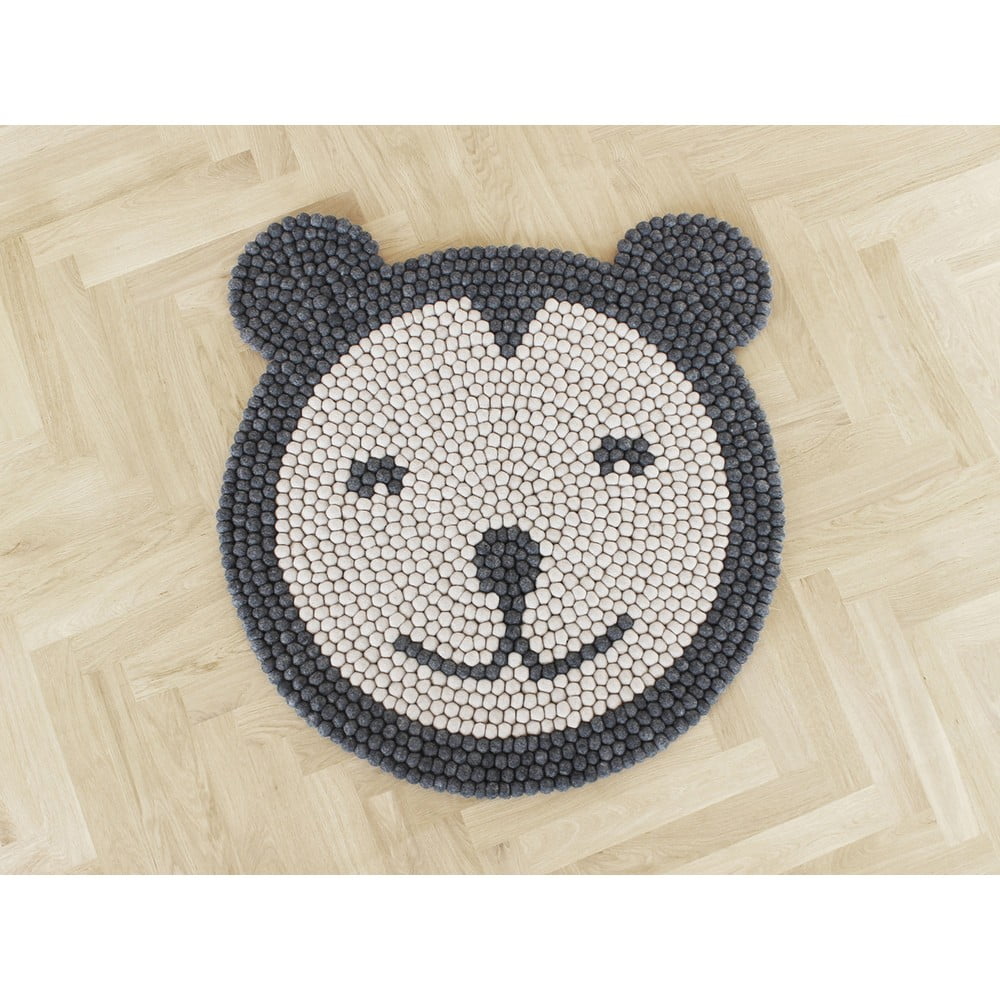 Covor cu bile din lână pentru camera copiilor Wooldot Ball Rugs Bear, ⌀ 90 cm