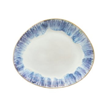 Farfurie ovală din gresie ceramică costa nova brisa, ⌀ 27 cm, alb - albastru