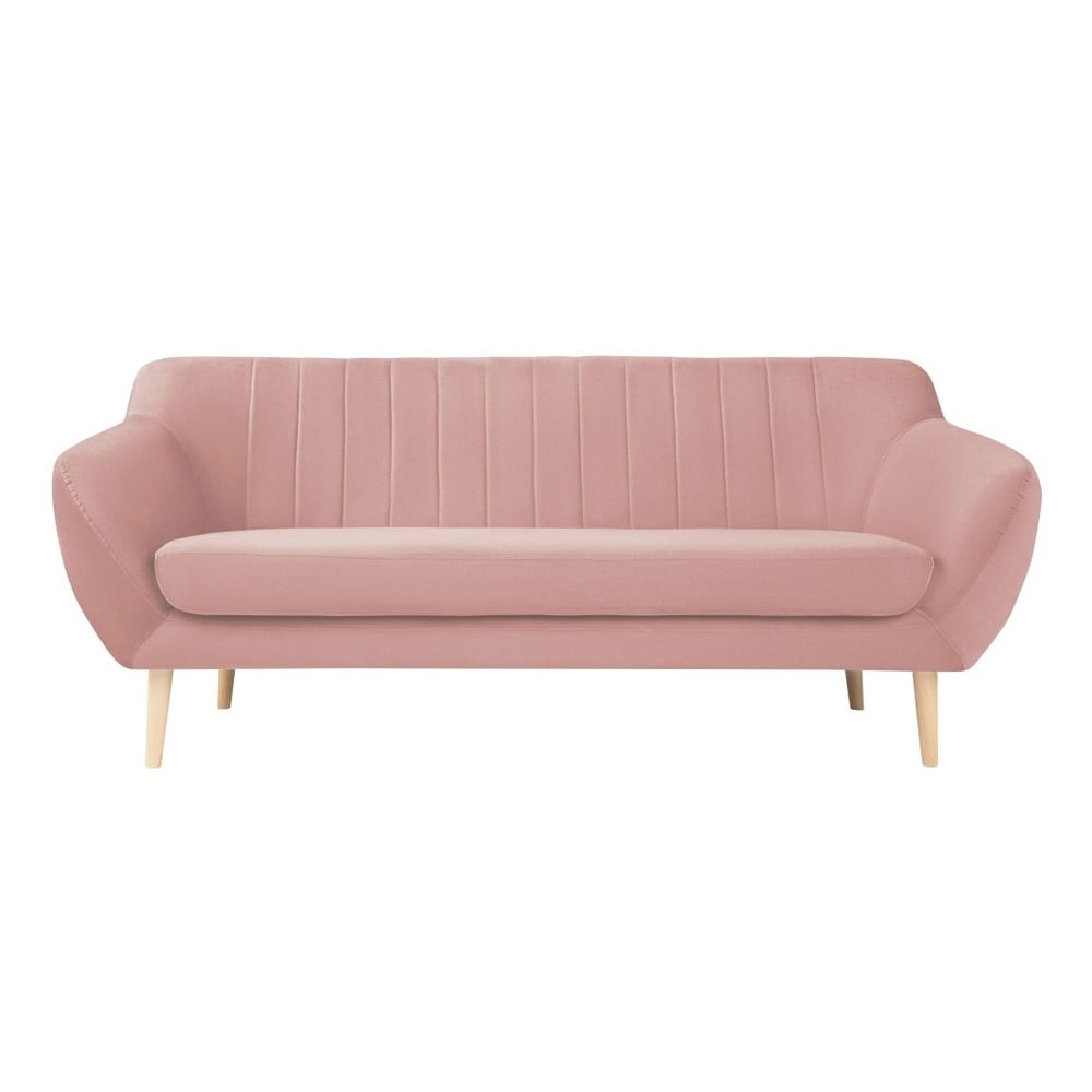 Canapea cu tapițerie din catifea Mazzini Sofas Sardaigne, 188 cm, roz deschis 188 imagine noua somnexpo.ro