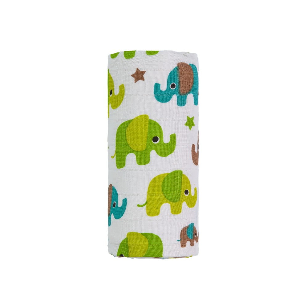 Prosop pentru copii T-TOMI Green Elephant, 120 x 120 cm bonami.ro