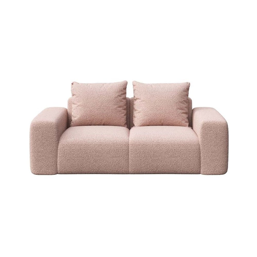 Canapea roz cu tapițerie din țesătură bouclé 212 cm Monce – Rodier