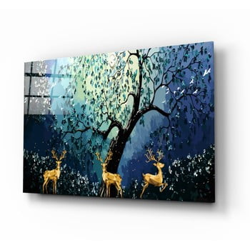 Tablou din sticlă insigne golden deers, 72 x 46 cm