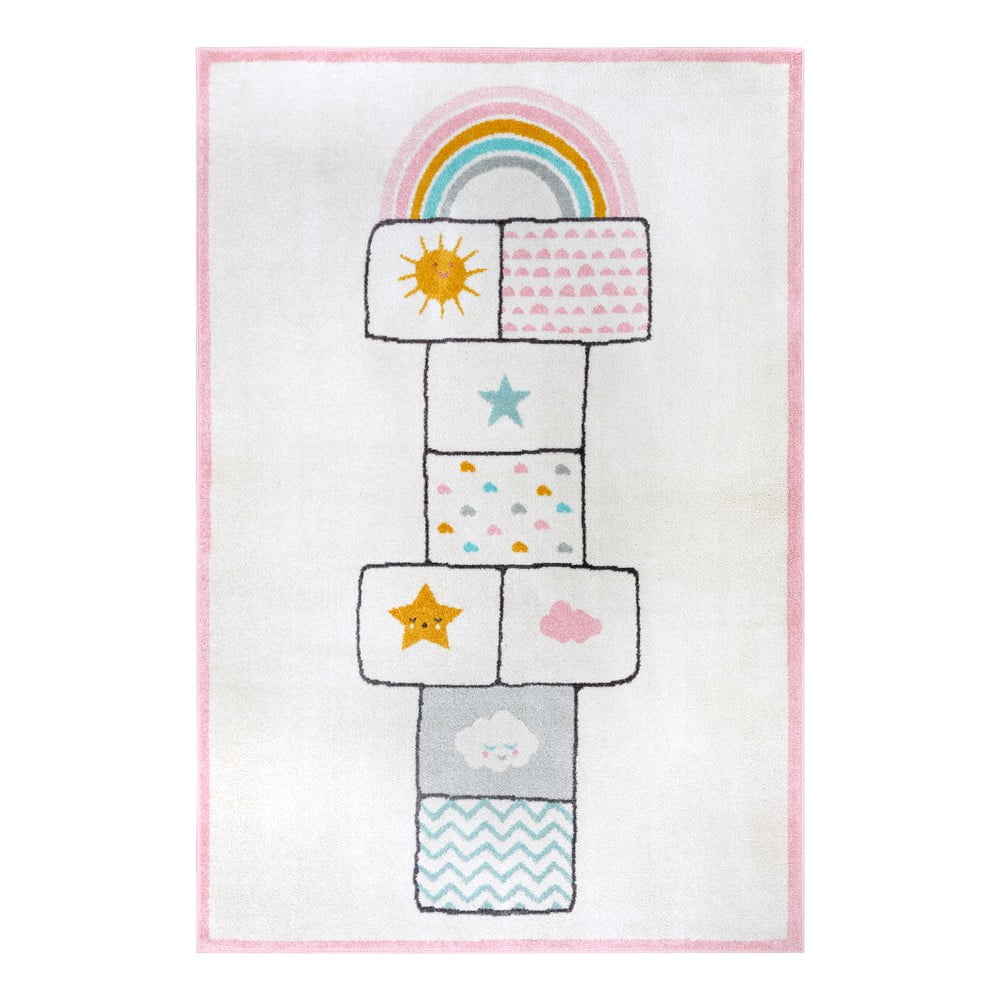 Covor pentru copii alb/roz 160x235 cm Bouncy – Hanse Home
