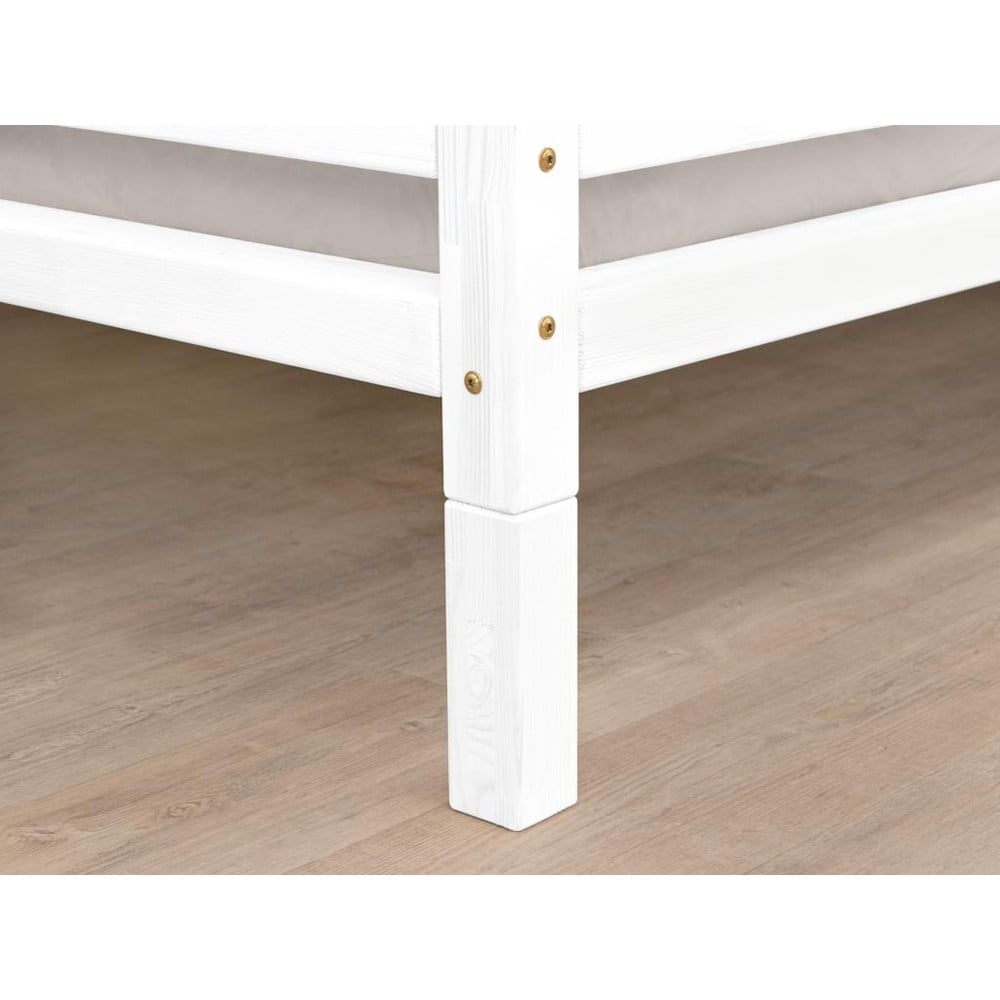 Set 4 extensii din lemn de molid pentru picioarele patului Benlemi, înălțime 20 cm, alb Benlemi imagine 2022