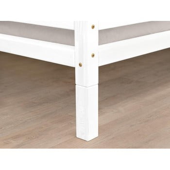 Set 4 extensii din lemn de molid pentru picioarele patului benlemi, înălțime 10 cm, alb