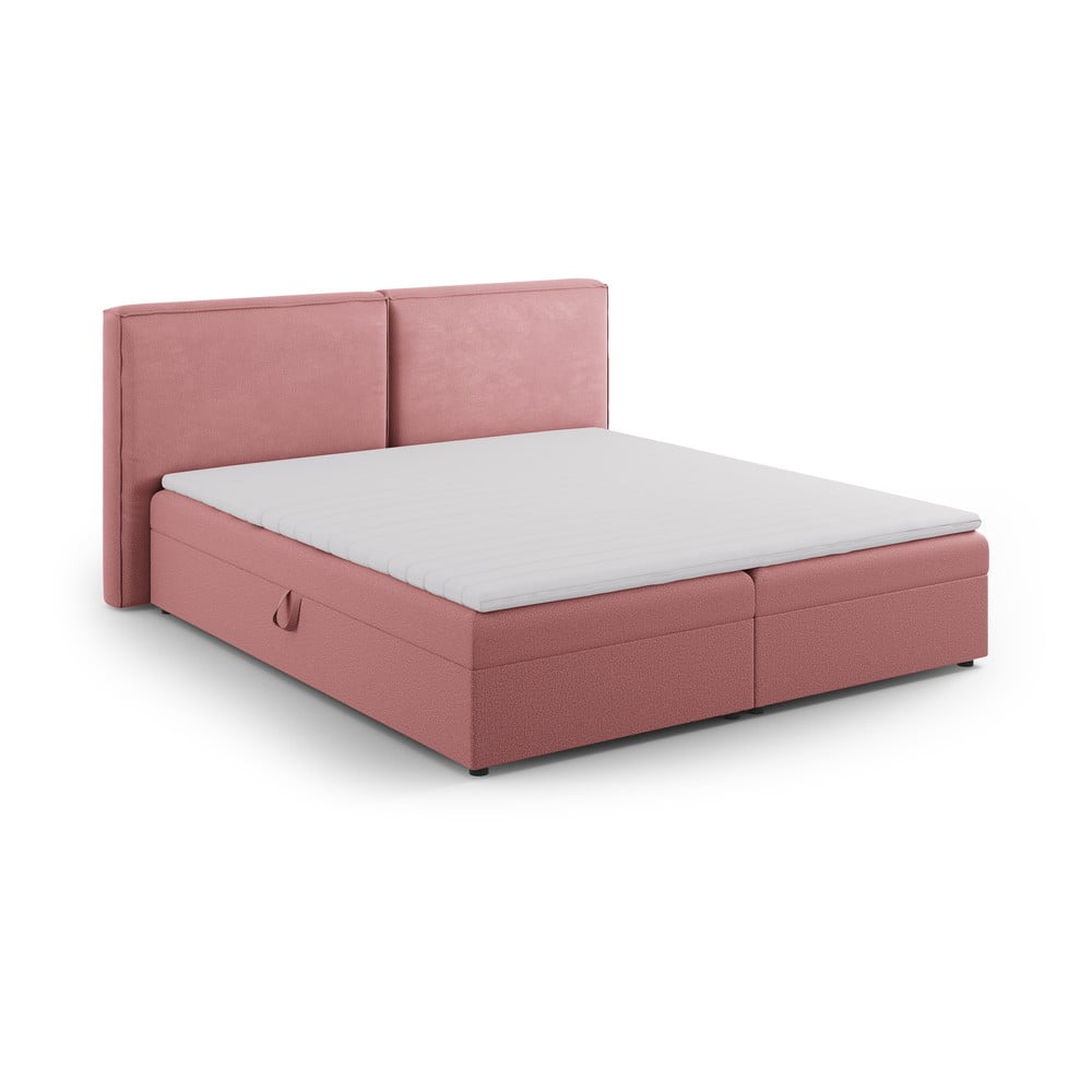 Pat boxspring roz cu spațiu de depozitare 160x200 cm Arendal – Cosmopolitan Design