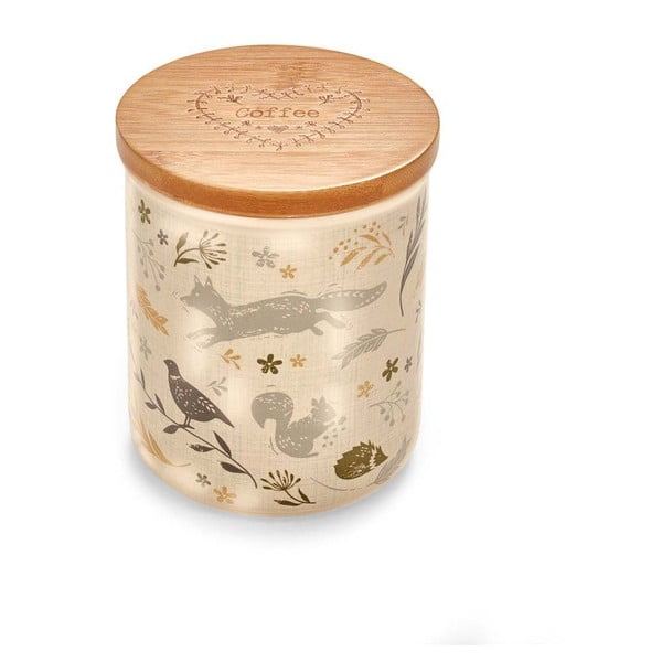 Recipient pentru cafea din ceramică cu capac din bambus Cooksmart ® Woodland, 500 ml