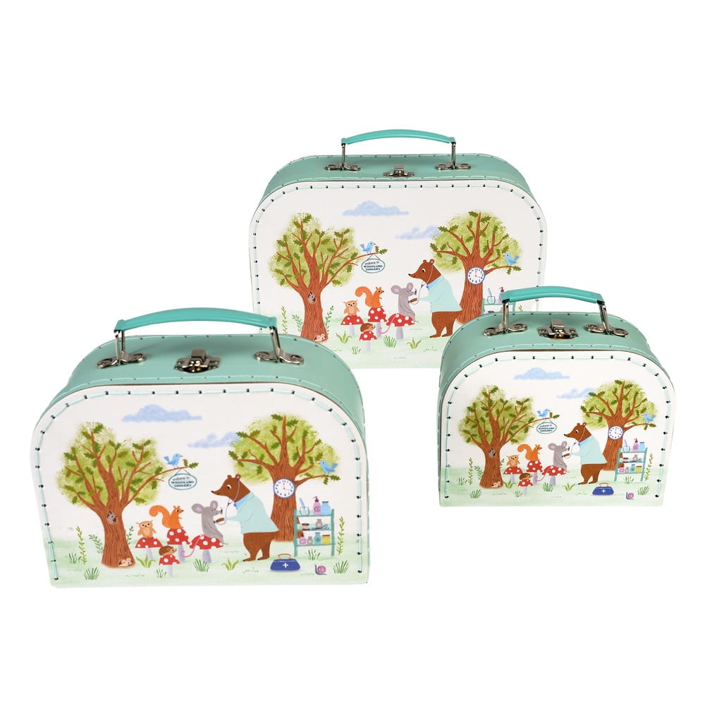 Organizatoare de jucării pentru copii 3 buc. din carton 21x28x8 cm Woodland Friends – Rex London