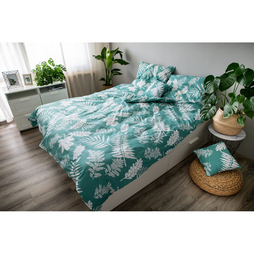 Lenjerie de pat din bumbac Cotton House Palma, 140 x 200 cm, verde bonami.ro imagine 2022
