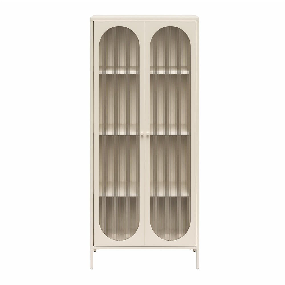 Vitrină crem din metal 80x186x40 cm Luna – Støraa