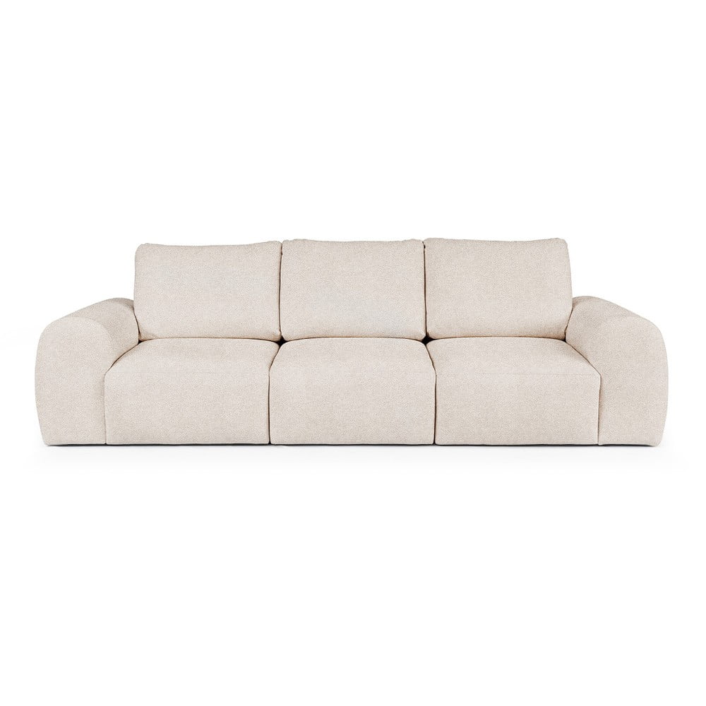 Canapea crem cu tapițerie din țesătură bouclé 287 cm Mirel – Rodier