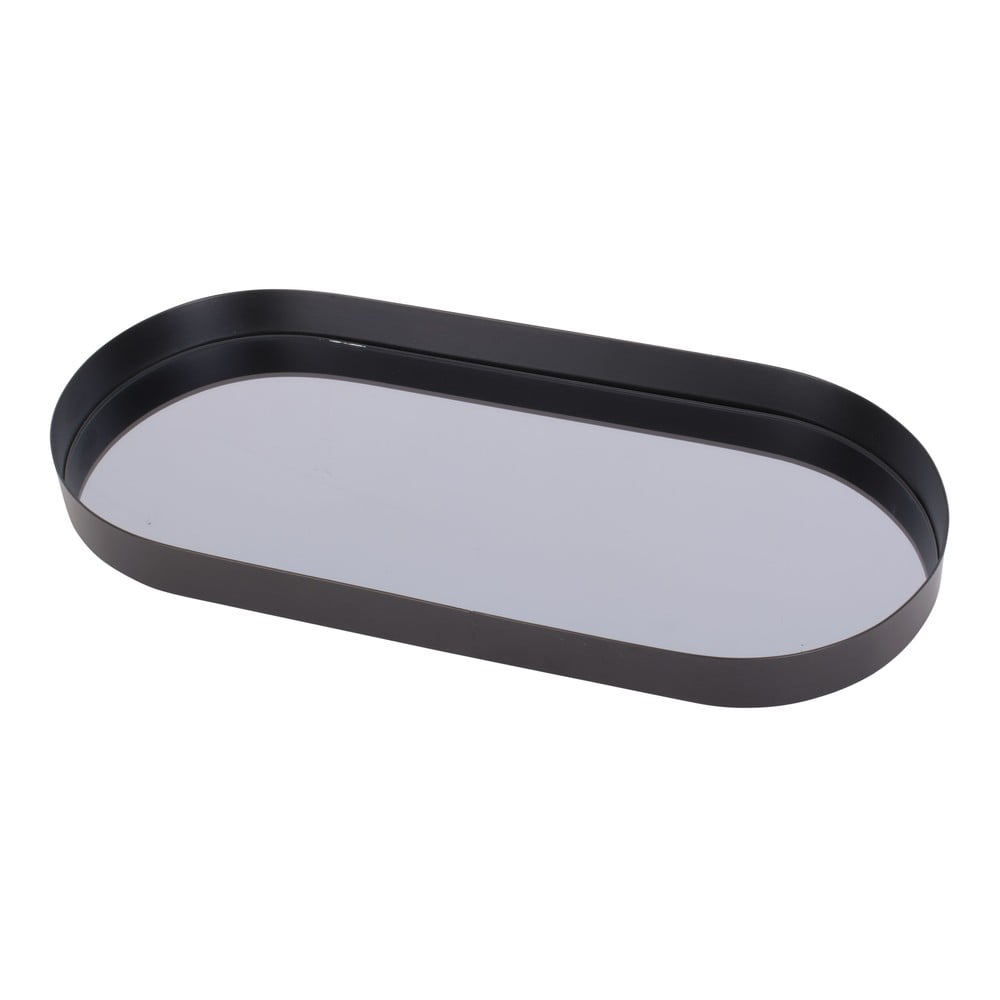 Tavă cu oglindă fumurie PT LIVING Oval, lățime 18 cm, negru bonami.ro