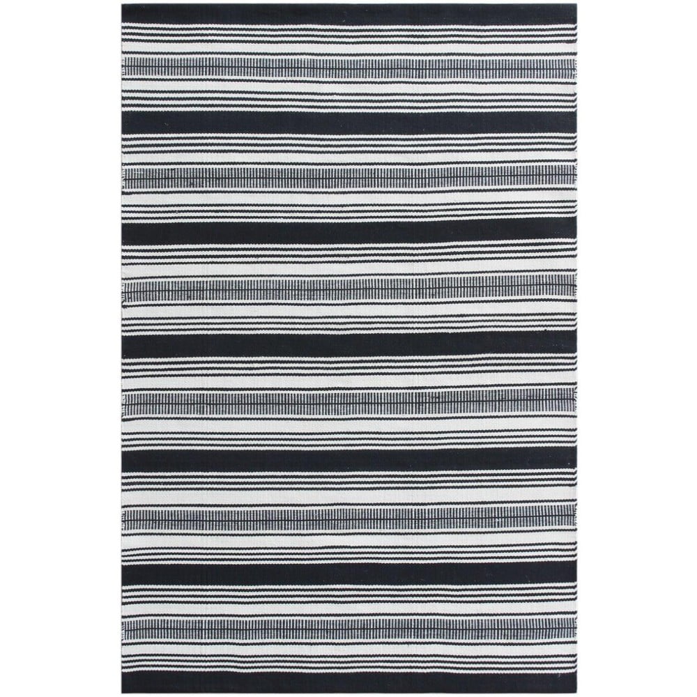 Covor reversibil pentru exterior din plastic reciclat green decore zambezi, 80 x 180 cm, alb-negru