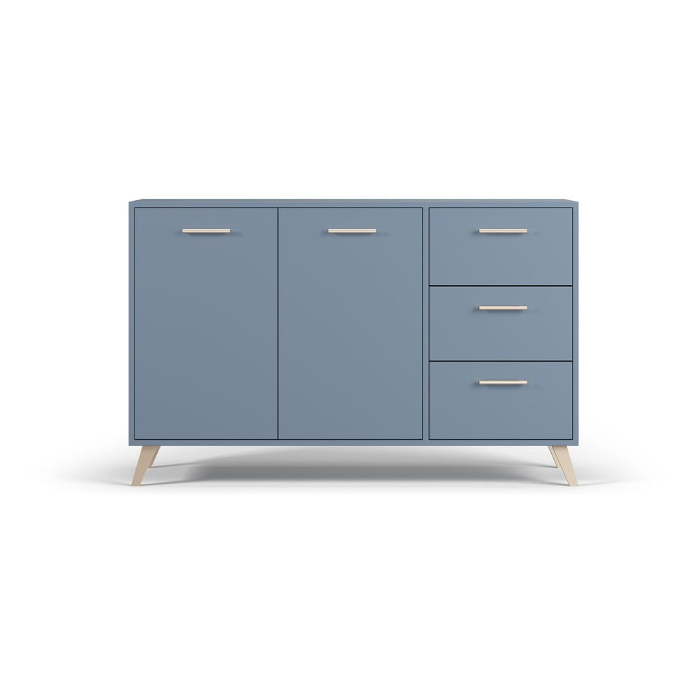 Comodă joasă albastră 140×86 cm Burren – Cosmopolitan Design 140x86