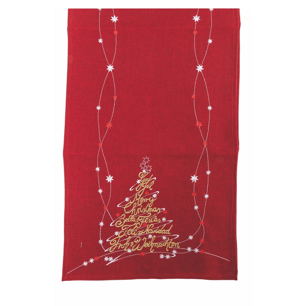 Napron pentru masă de Crăciun Villa d\'Este Xmas Runner, 40 x 175 cm, roșu