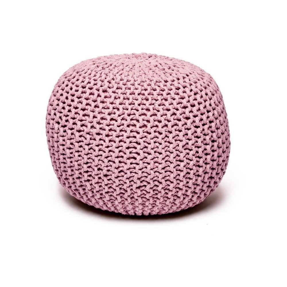 Taburet roz cu tapițerie din tricot Jagger – Bonami Essentials