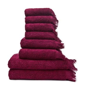 Set 8 prosoape din bumbac casa di bassi bath, vișiniu