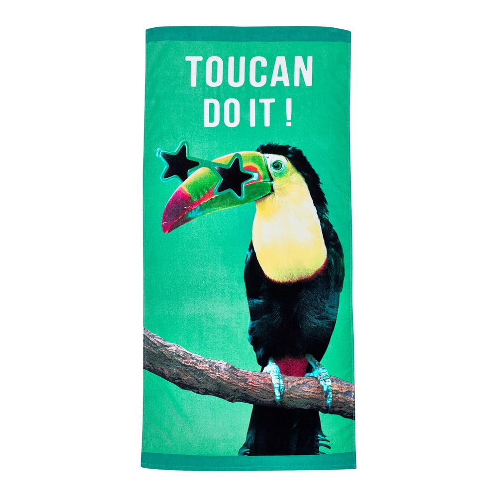 Prosop de plajă verde din bumbac 76x160 cm Toucan Do It – Catherine Lansfield