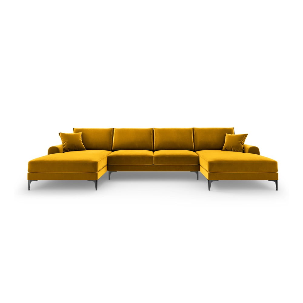 Canapea în formă de U din catifea Mazzini Sofas Madara, galben bonami.ro imagine model 2022