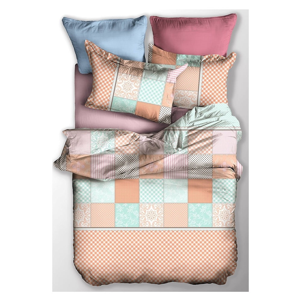 Lenjerie de pat portocalie din microfibră pentru pat dublu 220×200 cm Point – AmeliaHome 220x200 imagine noua