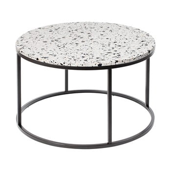 Măsuță de cafea cu blat din gresie rge bianco, ø 85 cm
