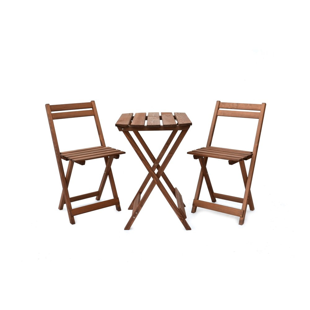 Set de dining pentru gradina din lemn de pin pentru 2 persoane Coffee Bistro - Rojaplast