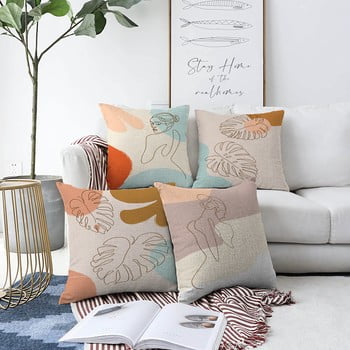 Set 4 fețe de pernă minimalist cushion covers feminine, 55 x 55 cm