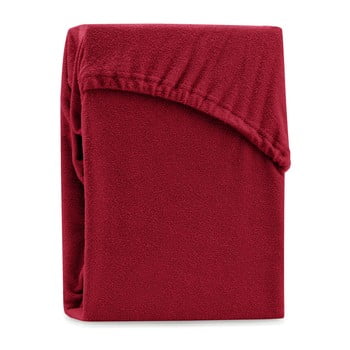 Cearșaf elastic pentru pat dublu ameliahome ruby siesta, 180-200 x 200 cm, roșu închis