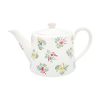 Ceainic din gresie ceramică green gate mira, 1 l, alb