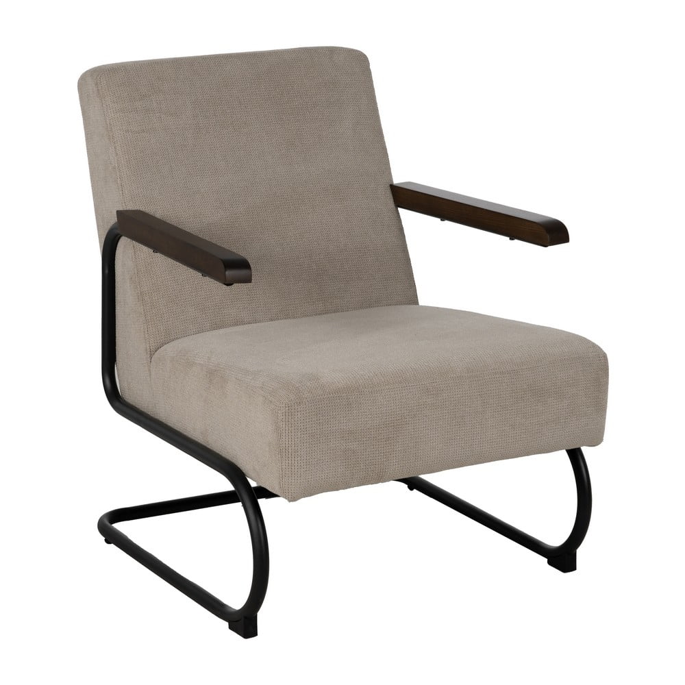 Fotoliu taupe cu tapițerie din chenille Industra – Ixia