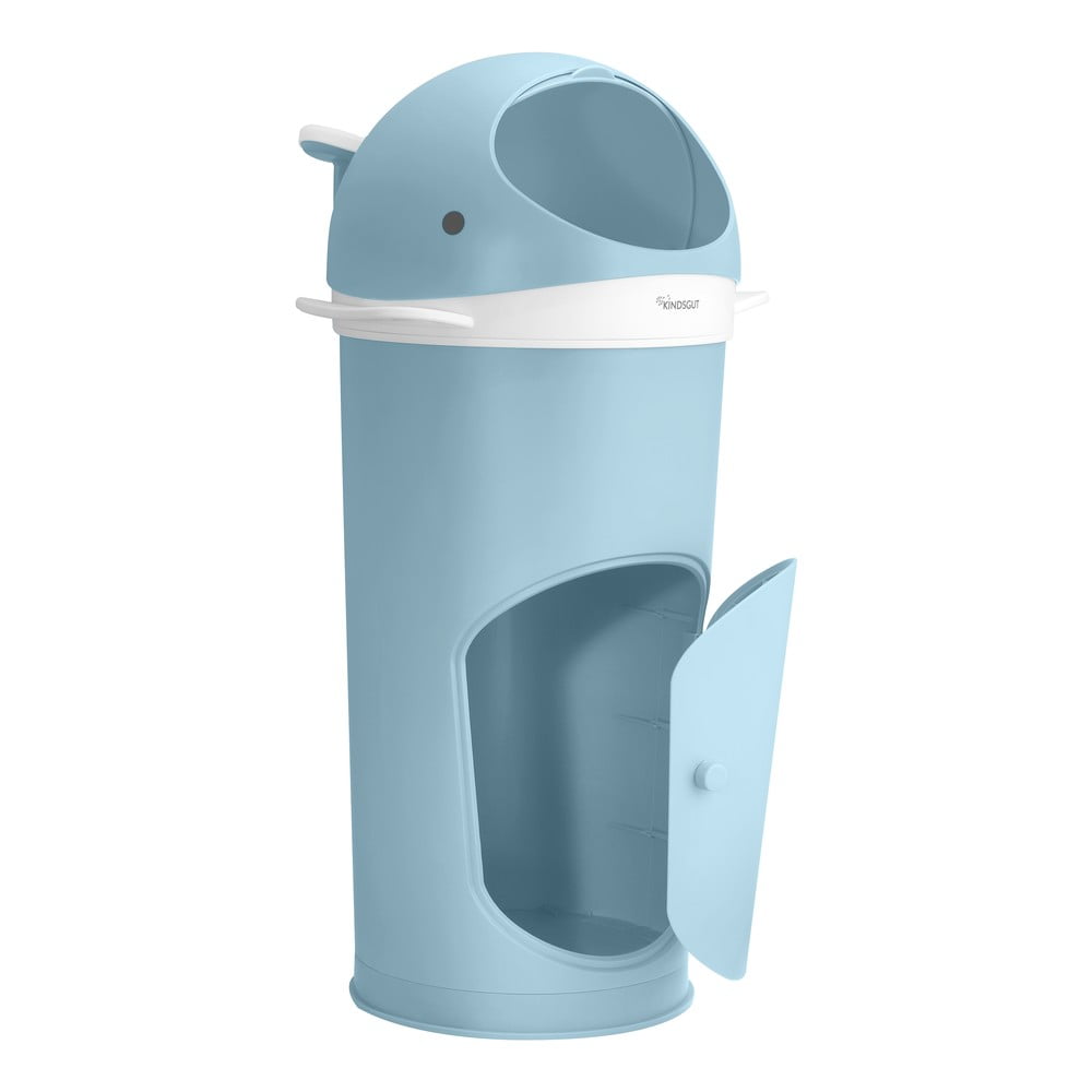 Coș de gunoi albastru deschis pentru scutece din plastic 25 l Whale – Kindsgut