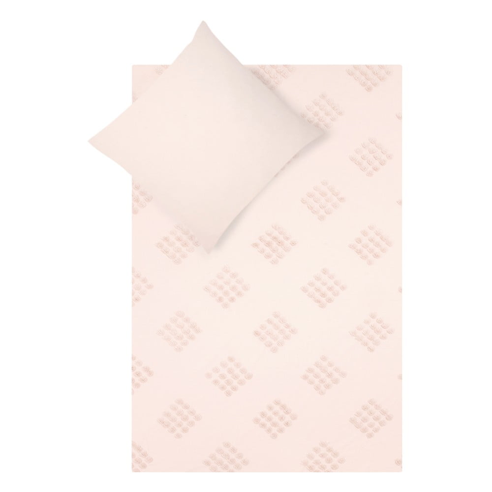 Lenjerie de pat din bumbac percale Westwing Collection Fia, 135 x 200 cm, roz 135 imagine noua somnexpo.ro