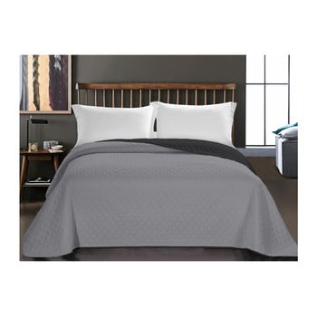 Cuvertură cu 2 fețe din microfibră decoking axel charcoal silver, 170 x 270 cm, gri