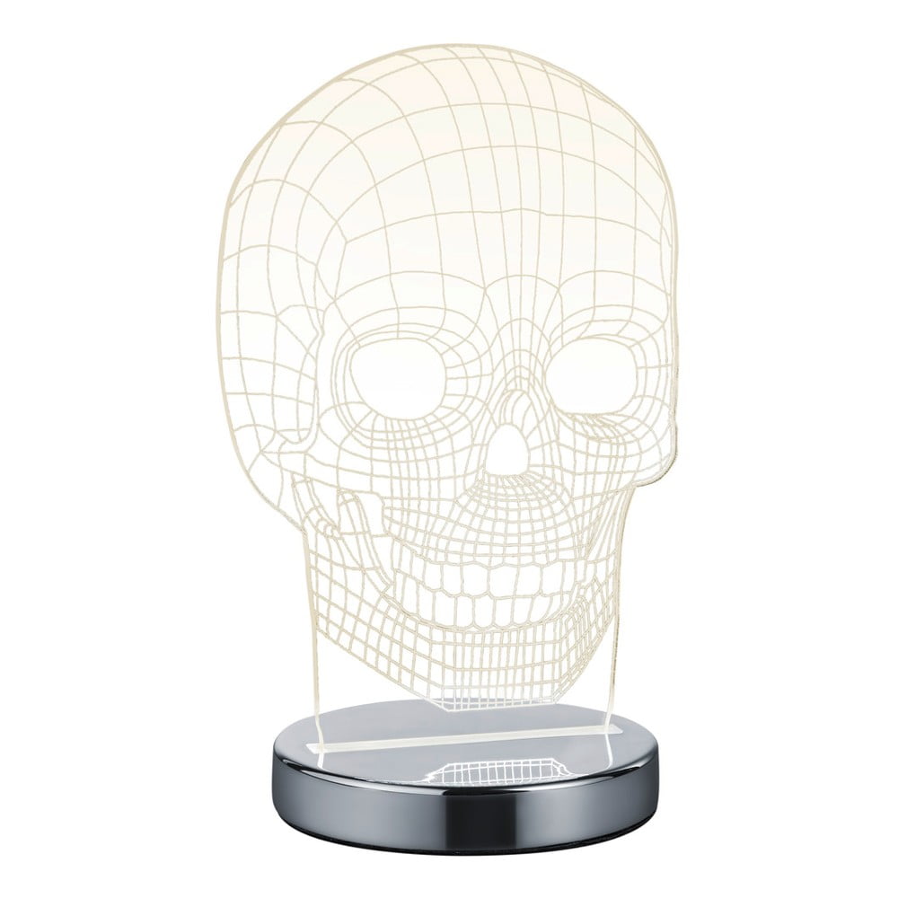 Veioza argintiu-lucios LED (inaltime 21 cm) Skull a€“ Trio
