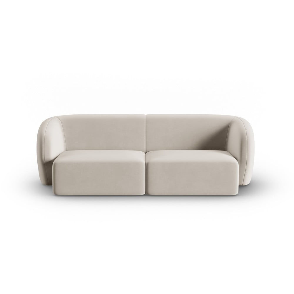 Canapea bej cu tapițerie din catifea 188 cm Paolo – Milo Casa