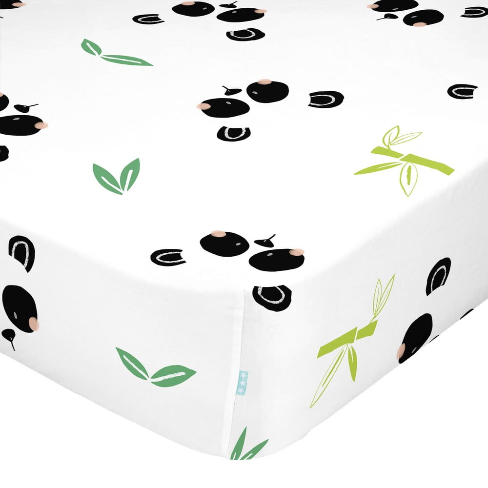 Cearșaf din bumbac pentru copii Moshi Moshi Panda, 90 x 200 cm bonami.ro imagine noua