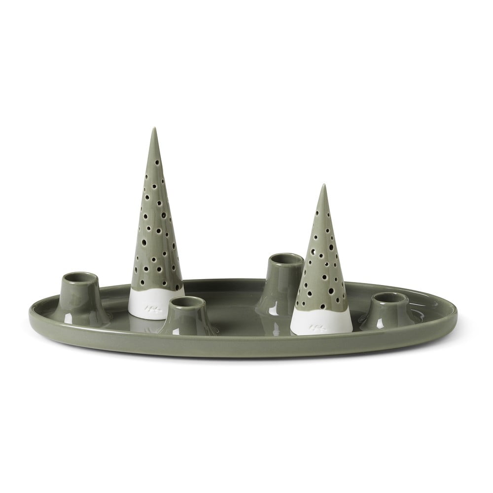 Suport pentru lumânări de Advent din ceramică Kähler Design Nobili, lungime 33 cm, verde bonami.ro imagine 2022
